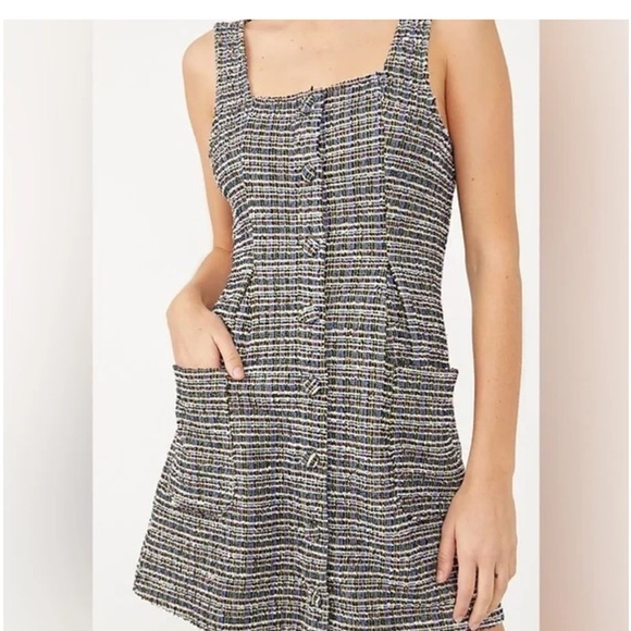 NWT Free People Maxx Mini Shirt Dress in Midnight Combo Size large - Picture 4 of 6